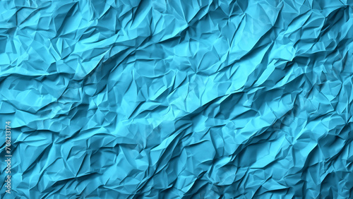 Wrinkled blue paper texture - Generative AI