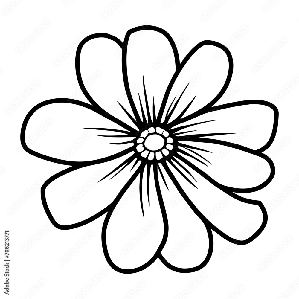 Hand drawn simple flower illustration Hand drawn simple flower illustration