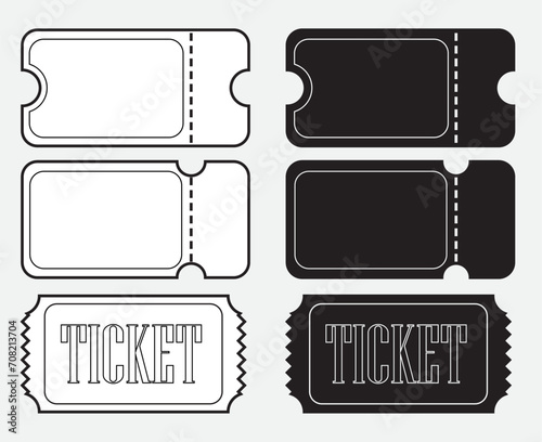 Vector ticket mockup uses vector graphics for event, or fun tickets, fully customize