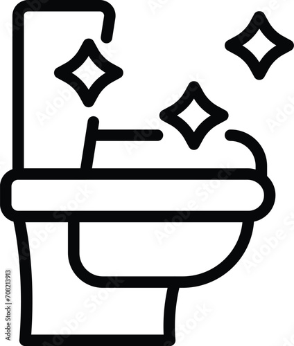 New clean toilet icon outline vector. Bath brush. Broom residence