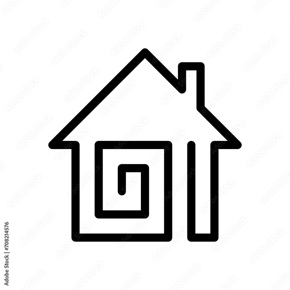 Continuous one line drawing of home icon vector. Single line drawing of house logo illustration isolated on white background. Continuous one line drawing of home icon vector. Single line drawing of house logo illustration isolated on white background.