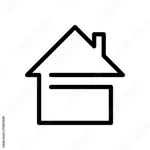 Continuous one line drawing of home icon vector. Single line drawing of house logo illustration isolated on white background.