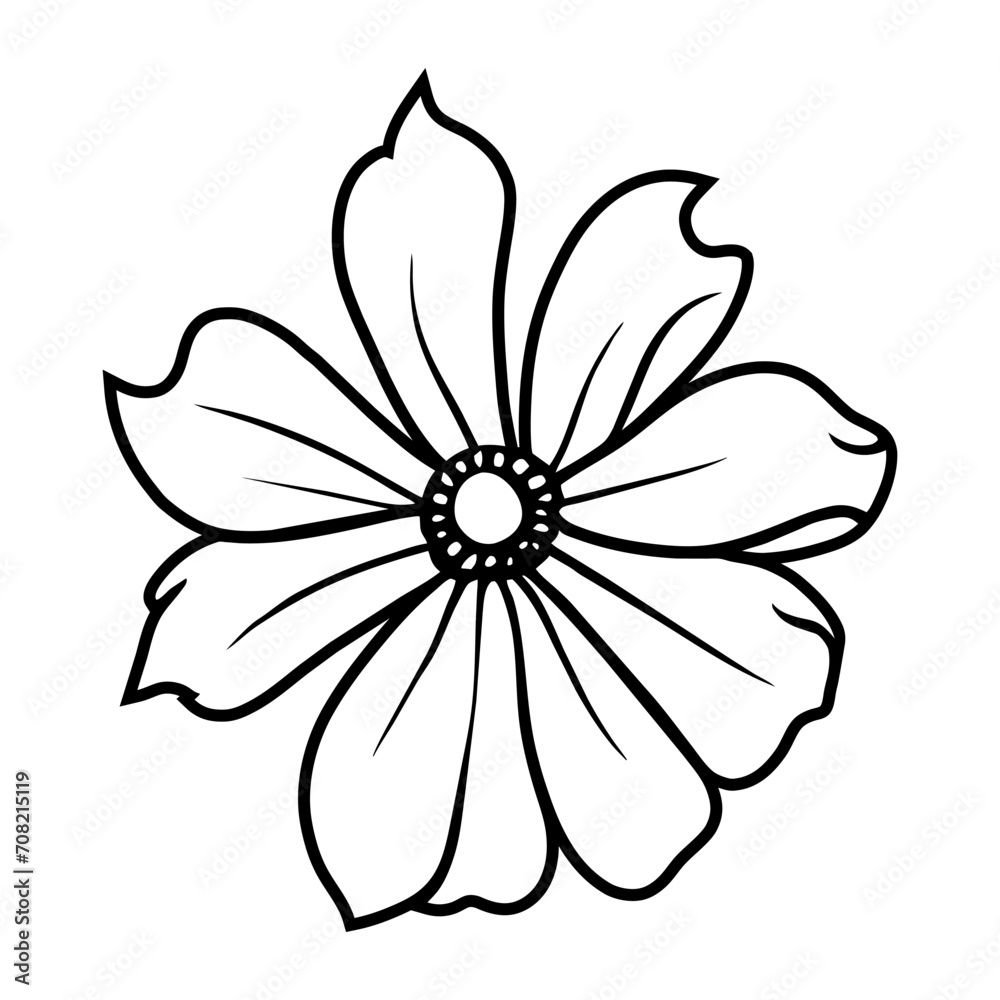 Hand drawn simple flower illustration Hand drawn simple flower illustration