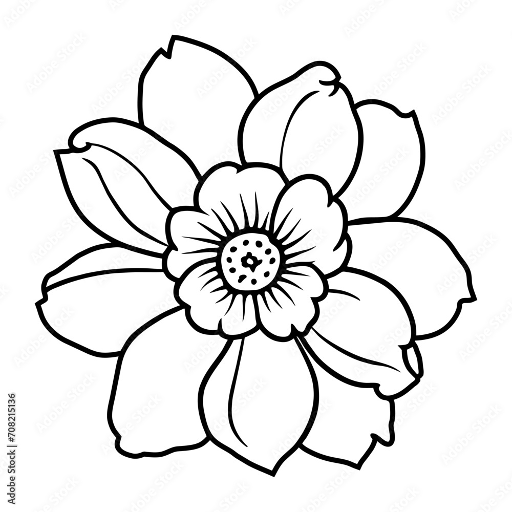 Hand drawn simple flower illustration Hand drawn simple flower illustration
