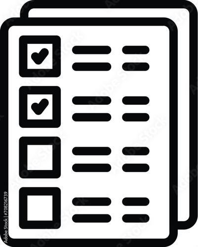 To do list icon outline vector. Clean apartment. Children task