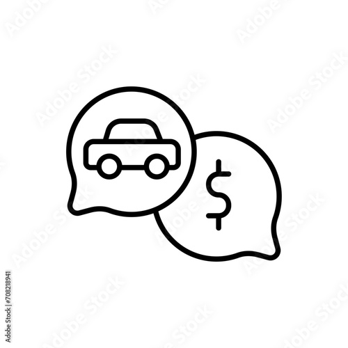Car buy outline icons, minimalist vector illustration ,simple transparent graphic element .Isolated on white background