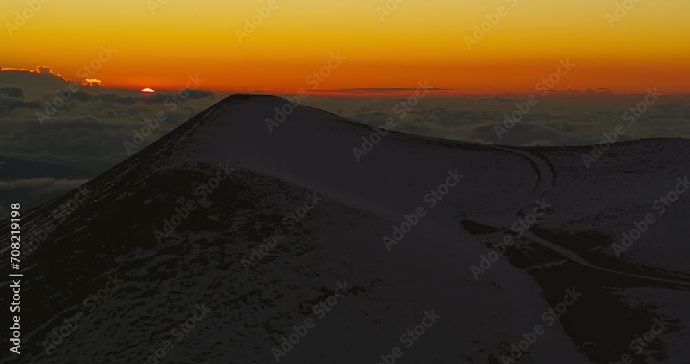 Sunset Timelapse of Sun Setting Below The Clouds On Mountain Top Sunset Timelapse of Sun Setting Below The Clouds On Mountain Top
