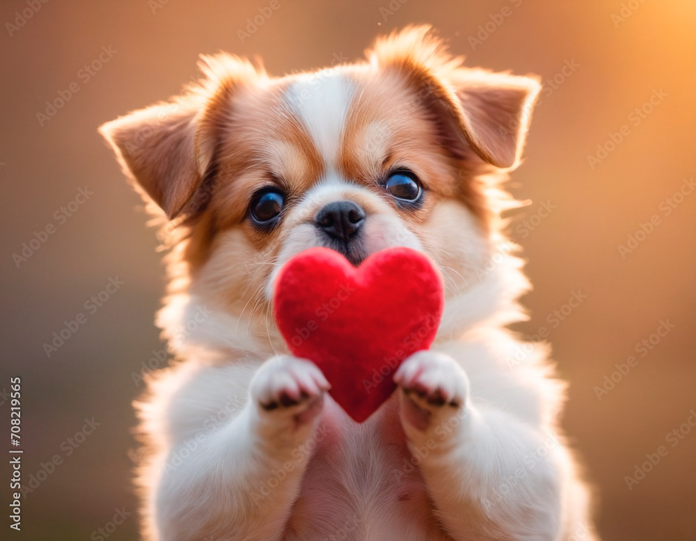 Adorable Puppy Holds Red Heart In Its Paws - Sweet Pet Love. A cute puppy holds a red heart in its tiny paws, showcasing an expression of love and affection. Adorable Puppy Holds Red Heart In Its Paws - Sweet Pet Love. A cute puppy holds a red heart in its tiny paws, showcasing an expression of love and affection.