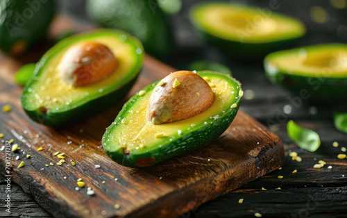 Fresh sliced avocado on the...