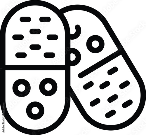 Medicine capsules icon outline vector. Healthy program. Physical facility