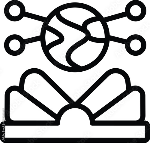 Global interpreter icon outline vector. Phone case. Conference app translate