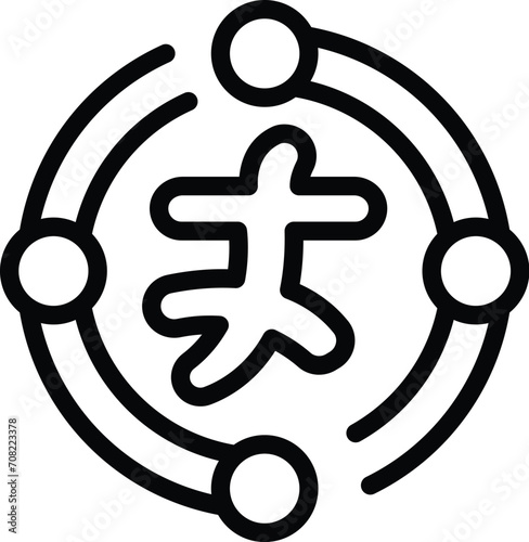 Online translator icon outline vector. Foreign app. Linear conference app