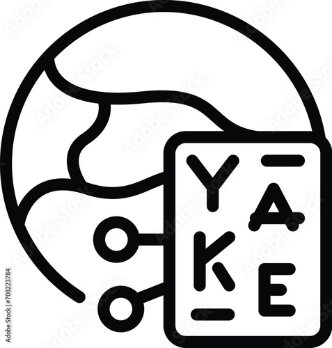Global individual icon outline vector. Language person. Speak translate