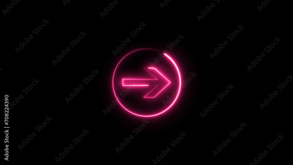 Abstract directional neon arrow icon animation background Abstract directional neon arrow icon animation background