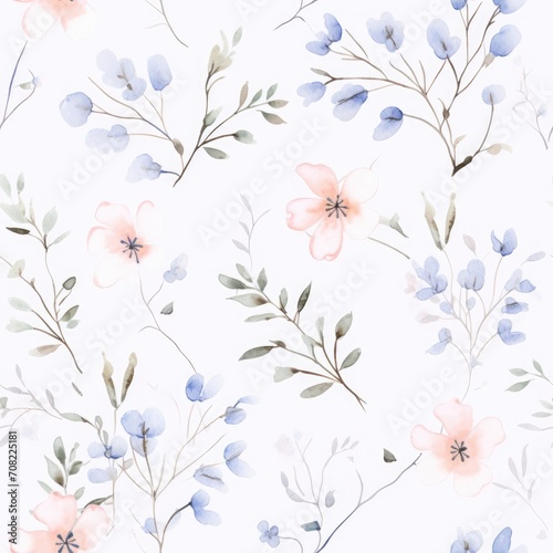 Seamless floral pattern, colorful flowers on a pastel background