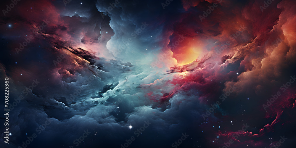 abstract wallpaper of space nebula. Generative AI abstract wallpaper of space nebula. Generative AI