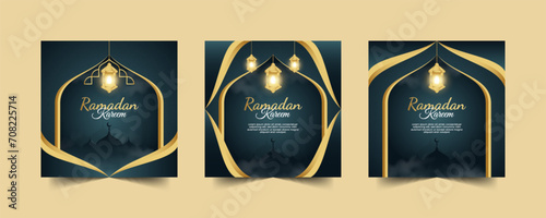 ramadan banner or social media post template for islamic celebration photo