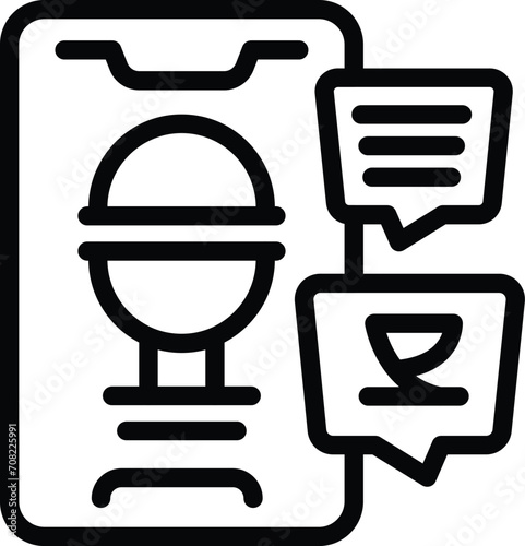 Phone mic interpreter icon outline vector. Application conference. App translate