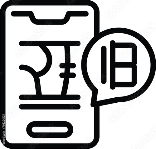 Smartphone interpreter icon outline vector. Foreign app. Conference orator