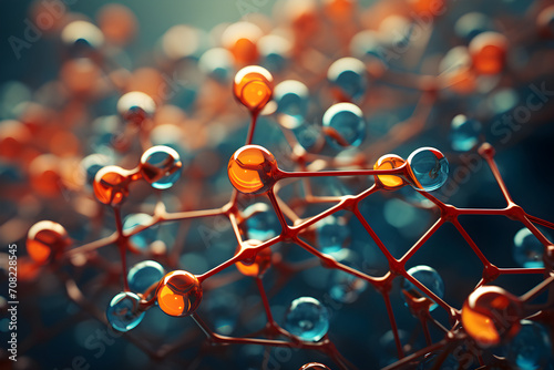 abstract 3d molecule background