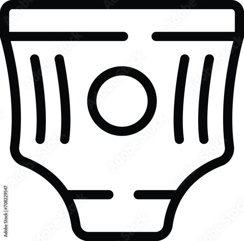 Circle adult diaper icon outline vector. Napkin elastic. Senior pad