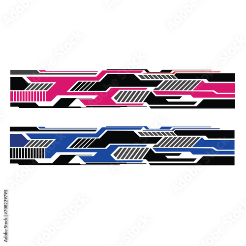 car wrapping decal design vector. car modification decals