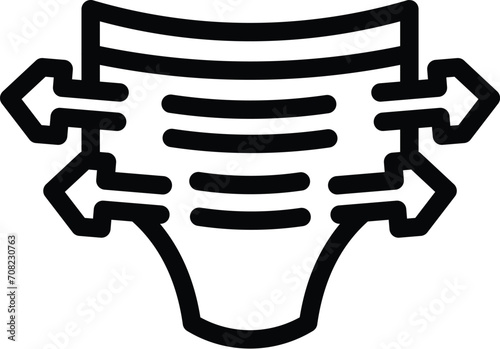Elastic adult diaper icon outline vector. Soft skin. Aged female