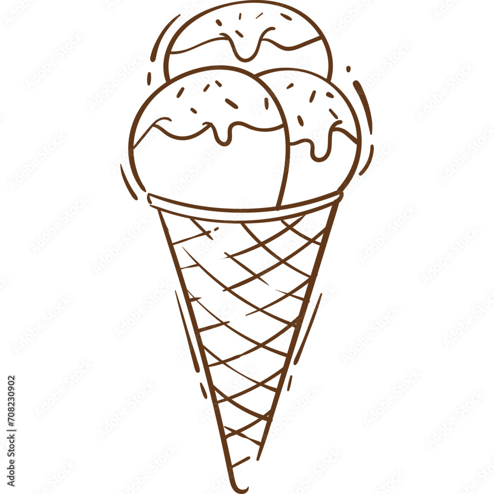 Ice Cream Doodle Line