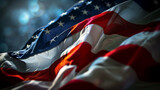 smooth blur of american flag scheme frameed background. AI Generative