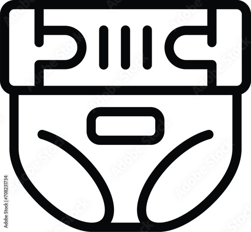 Sanitary adult diaper icon outline vector. Elderly senior. Aged female