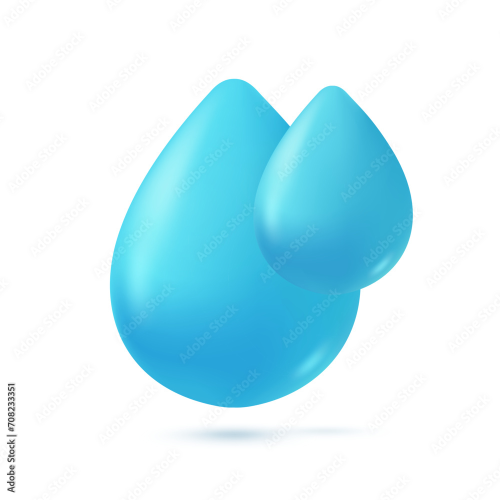 Clear water drops. Pure dew drops. Concept of conserving clean water for the world. 3d vector illustration. Clear water drops. Pure dew drops. Concept of conserving clean water for the world. 3d vector illustration.