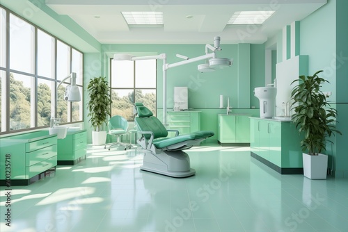 Modern Dental Office Interior with Sophisticated Equipment and Bright Background © Mikki Orso