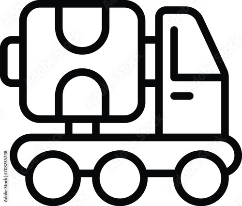Lorry cement mixer icon outline vector. Site truck. Dark laborer photo