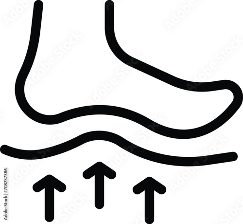 Lower feet support icon outline vector. Feet valgus. Inserts linear photo