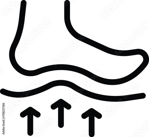 Lower feet support icon outline vector. Feet valgus. Inserts linear
