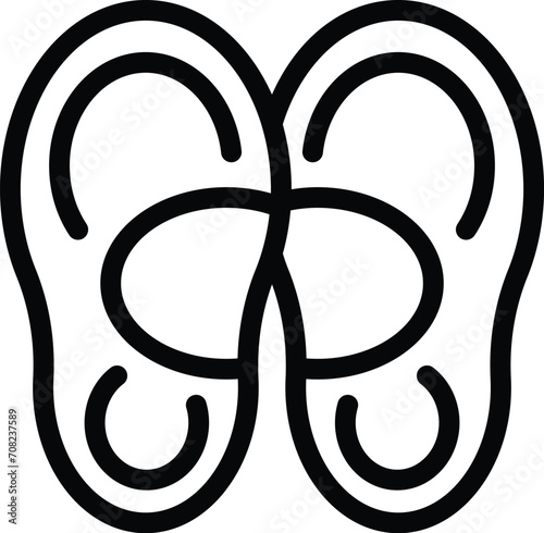 Backing insoles icon outline vector. Anatomy support. Dark deformed dark