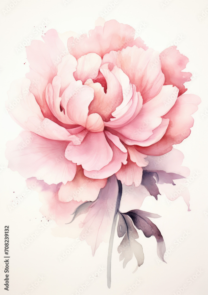Flower nature peony background blossom spring beauty romantic bloom pink watercolor floral