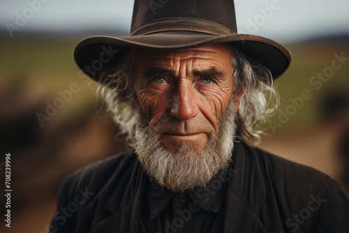 Portrait of a senior Amish man
