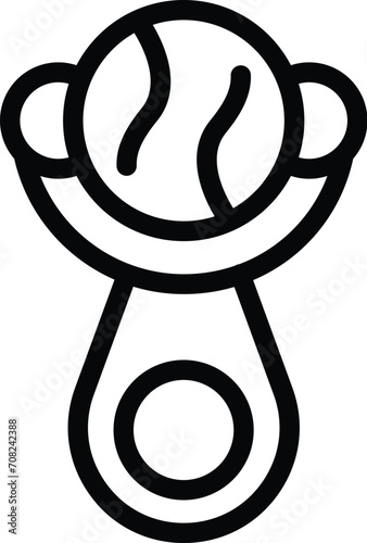 Ball roller scraper icon outline vector. Skin massager. Dark skincare tool