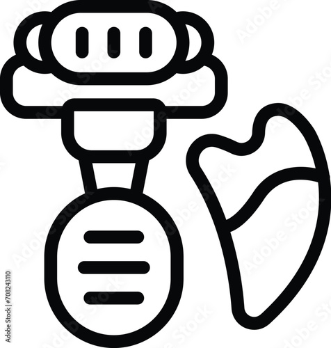New massage roller icon outline vector. Device beauty. Skin region crystal