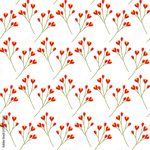 Seamless pattern of flowering twigs. Springtime abstract background texture. Greeting design concept