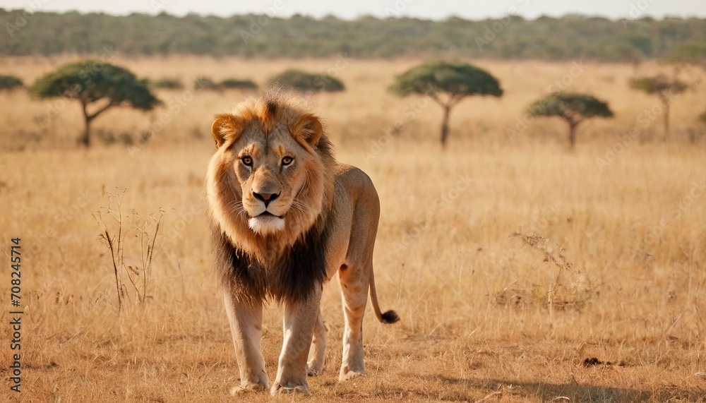 African male lion headshot looking into camera African male lion headshot looking into camera