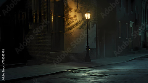 A lone streetlamp at night