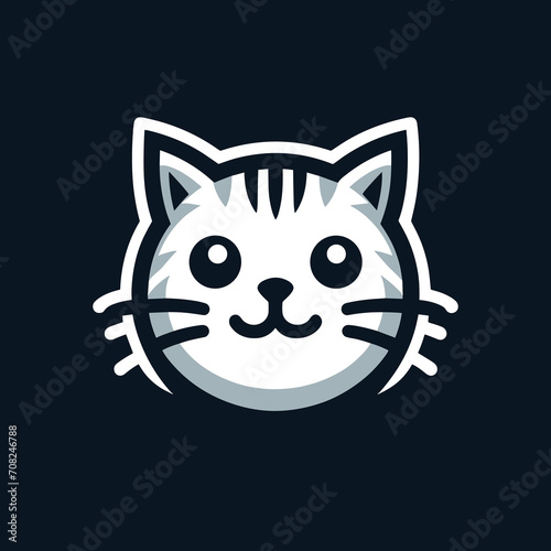 A minimalistic mascot logo of a cat