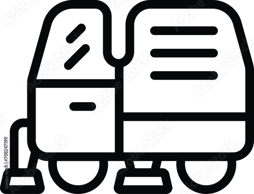 Modern city sweeper icon outline vector. Car dust on street. Path collector