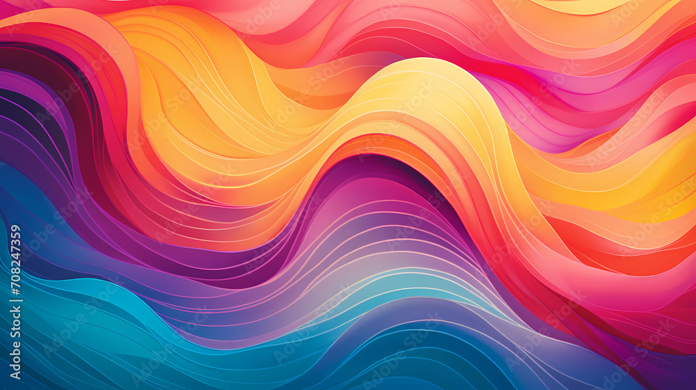 Bold and Colorful '80s Wave Pattern