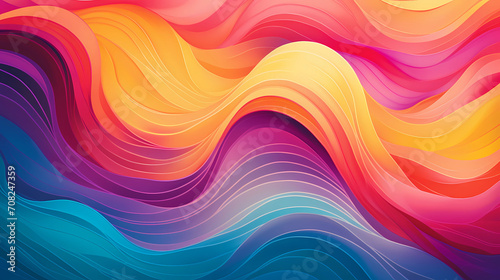 Bold and Colorful '80s Wave Pattern