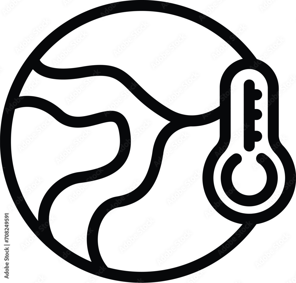 Global warming icon outline vector. Eco energy support. House slender Global warming icon outline vector. Eco energy support. House slender