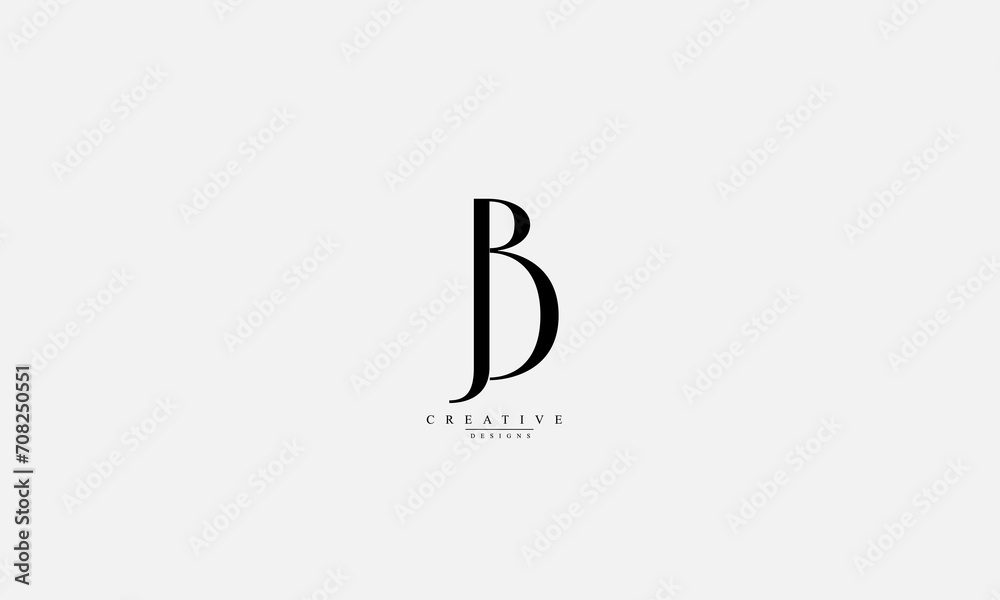 Alphabet letters Initials Monogram logo JB BJ J B Alphabet letters Initials Monogram logo JB BJ J B