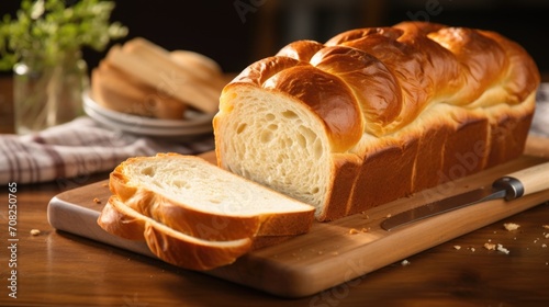 The gentle pullapart texture of the Challah bread makes it an excellent choice for sandwiches, ensuring that each bite is a harmonious blend of flavors and softness. photo